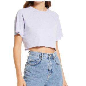 Topshop Raglan White Crop T-Shirt